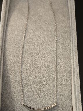 Stainless Steel Curved Bar Necklace - Women Jewelry